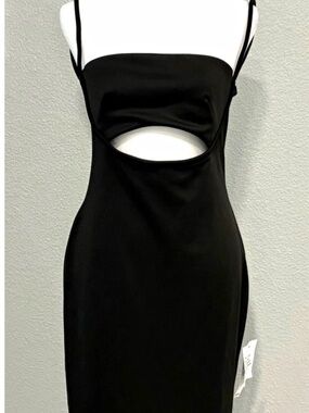 ASOS Black Backless Cutout Bodycon Midi Dress